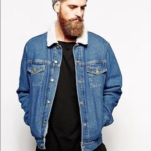American Apparel Denim Jacket with Sherpa Collar